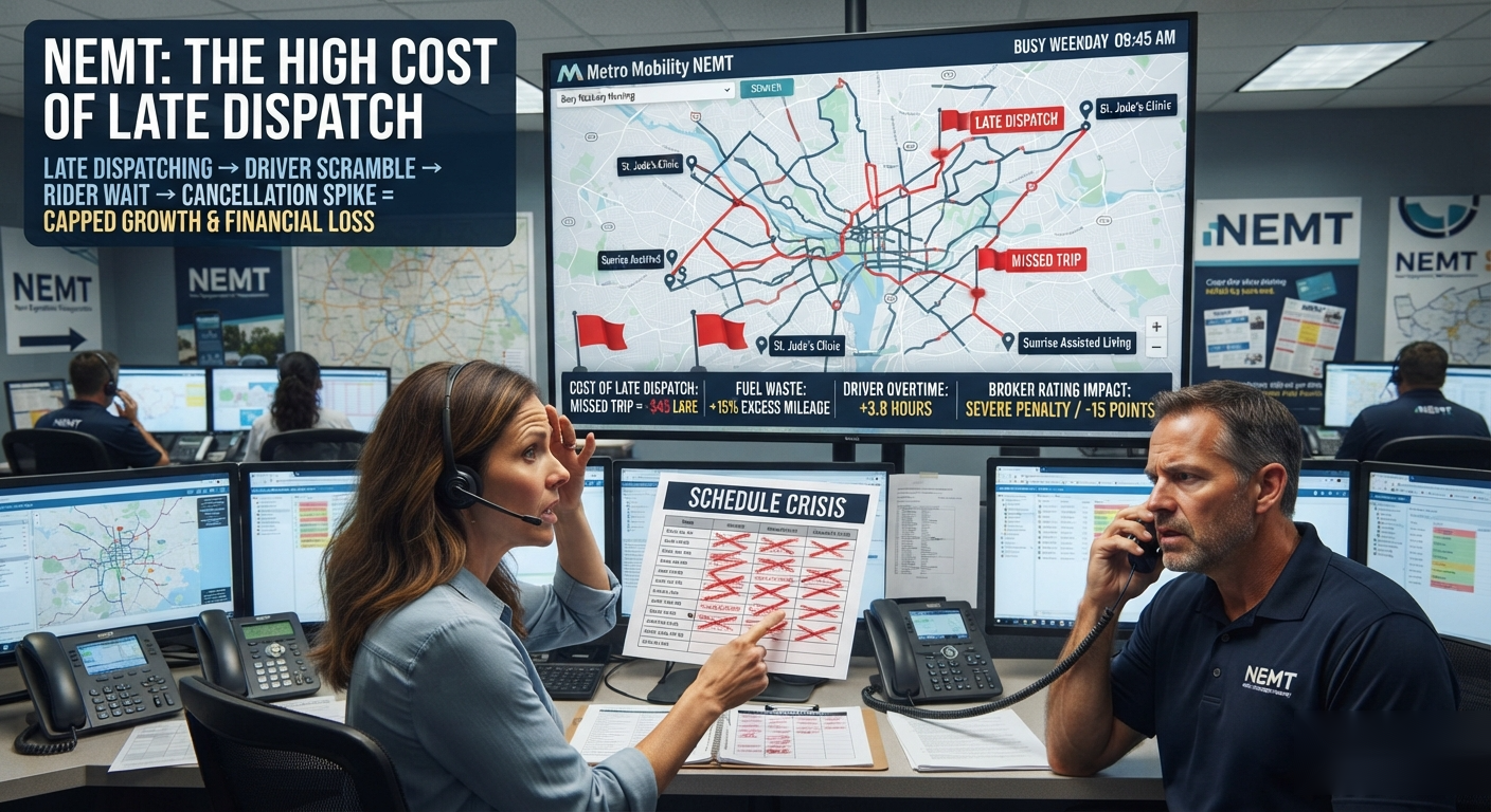 The Cost of Missed Trips : How Late Dispatch Kills NEMT Profitability